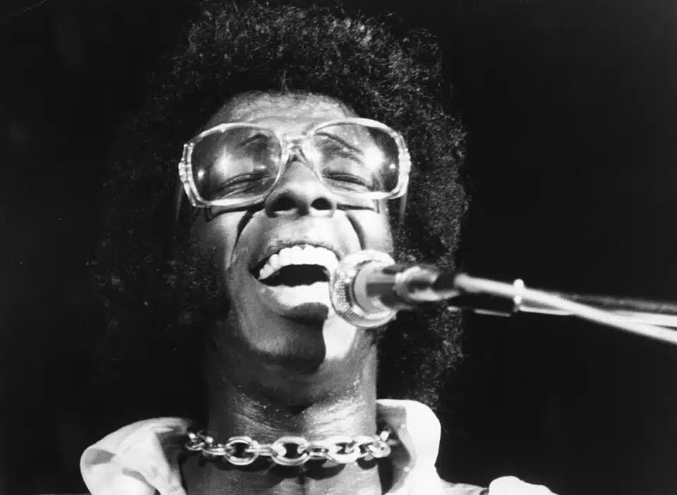 Sly Stone performing at the Woodstock Festival 1969